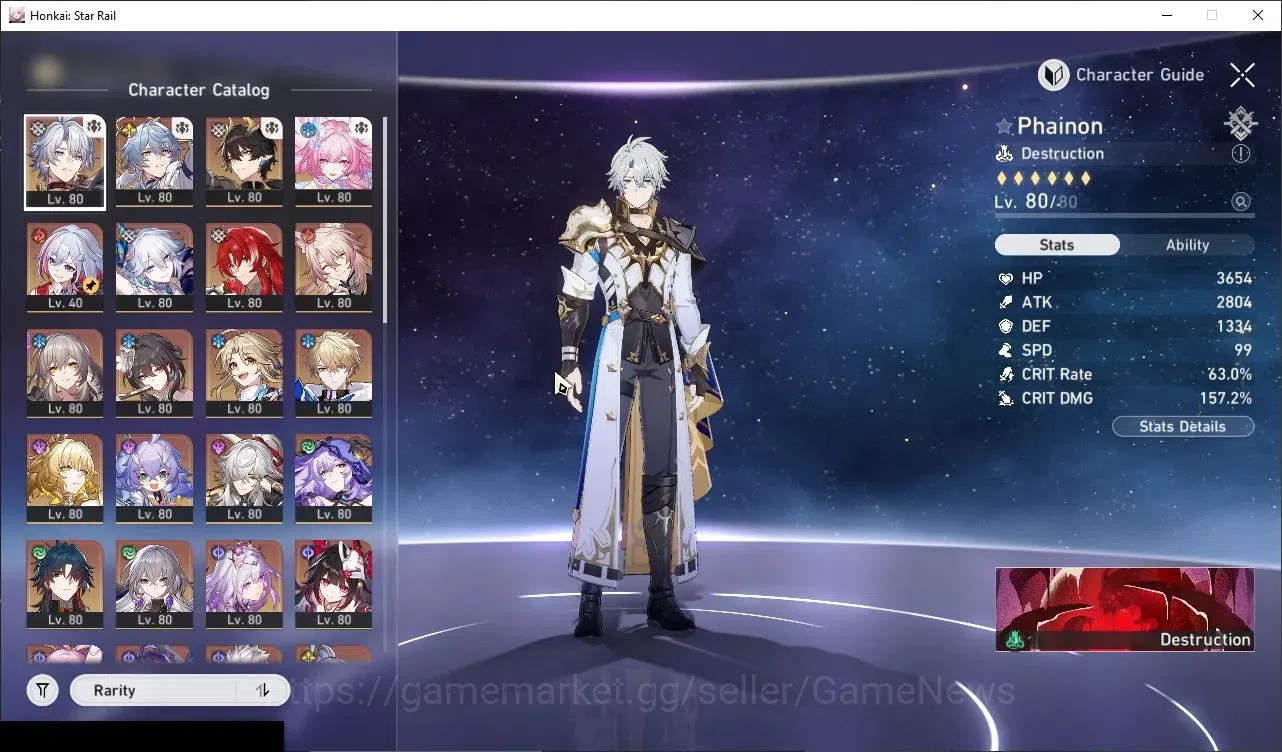 Honkai Star Rail Accounts Others Asia|Free GI + ZZZ|TL 70|23 Limited|(B Swan,Cyrene,Argenti)+Sign Phainon,Castorice,SW 8