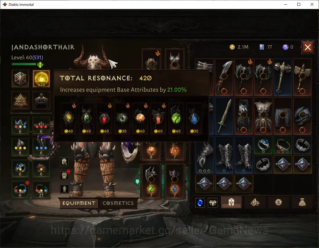 Diablo Immortal Accounts SEA-Verathiel |CS OFF|Lv 60 (531)|Barbarian|CR 36k image 4