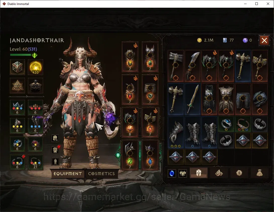Diablo Immortal Accounts SEA-Verathiel |CS OFF|Lv 60 (531)|Barbarian|CR 36k image 6