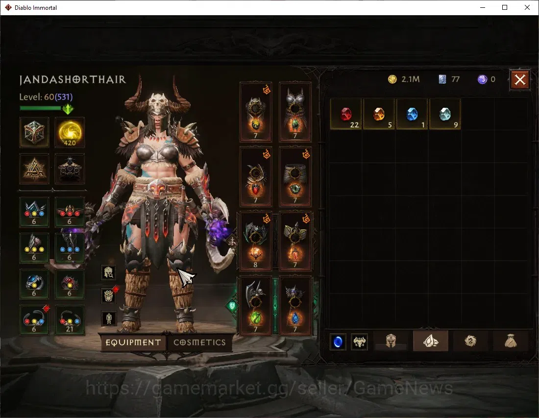 Diablo Immortal Accounts SEA-Verathiel |CS OFF|Lv 60 (531)|Barbarian|CR 36k image 7