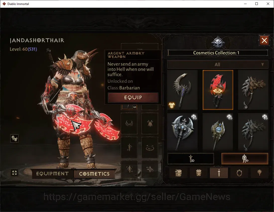 Diablo Immortal Accounts SEA-Verathiel |CS OFF|Lv 60 (531)|Barbarian|CR 36k image 9