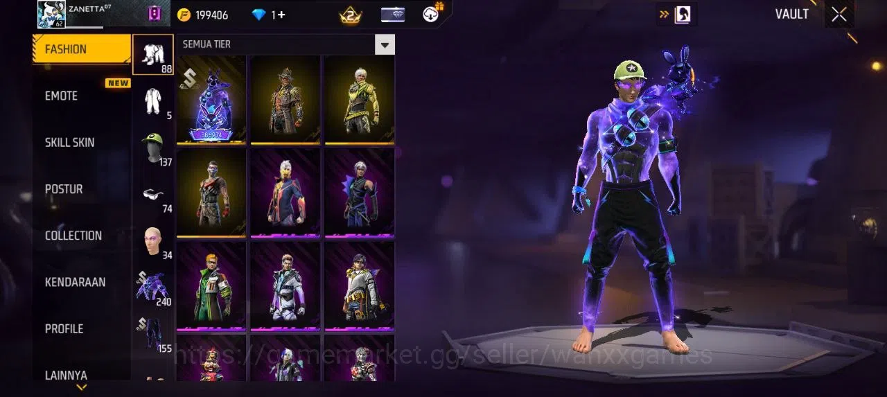 Free Fire Accounts Indonesia | AKUN LVL 62 EVOGUN SCAR LVL 3 SG MAMBAH VAULT 240 EMOTE 32 TAS 40 SKYWING 1 WEAPON 247 | W224 2
