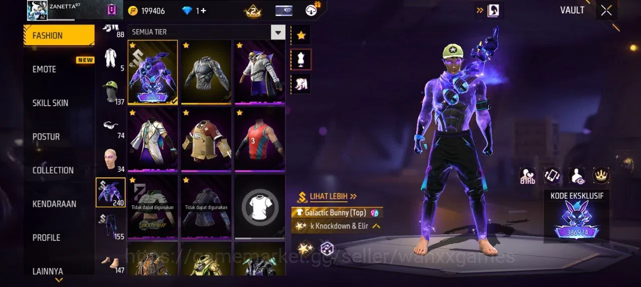 Free Fire Accounts Indonesia | AKUN LVL 62 EVOGUN SCAR LVL 3 SG MAMBAH VAULT 240 EMOTE 32 TAS 40 SKYWING 1 WEAPON 247 | W224 3