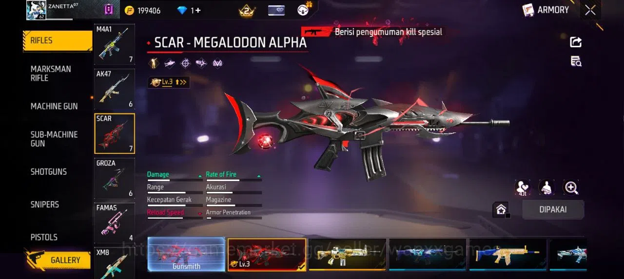 Free Fire Accounts Indonesia | AKUN LVL 62 EVOGUN SCAR LVL 3 SG MAMBAH VAULT 240 EMOTE 32 TAS 40 SKYWING 1 WEAPON 247 | W224 6