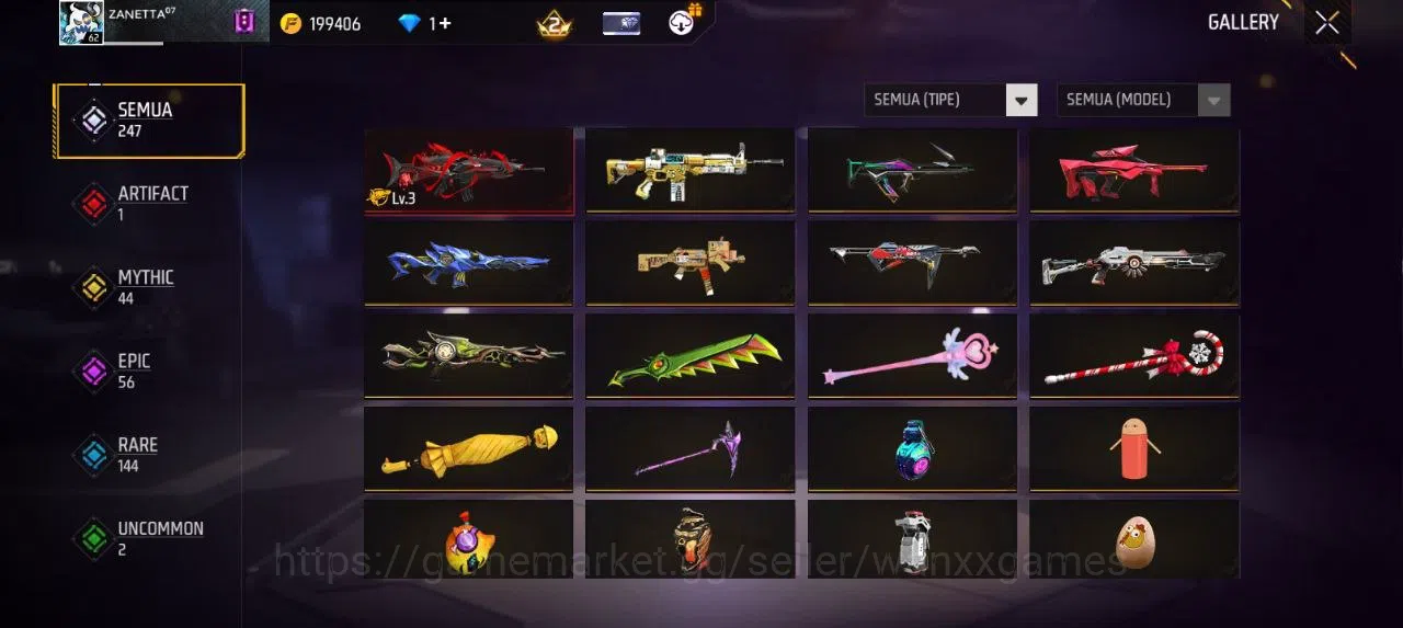 Free Fire Accounts Indonesia | AKUN LVL 62 EVOGUN SCAR LVL 3 SG MAMBAH VAULT 240 EMOTE 32 TAS 40 SKYWING 1 WEAPON 247 | W224 8
