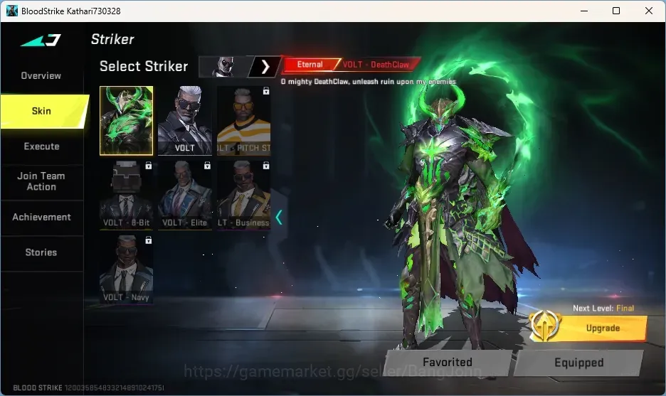 Blood Strike Accounts Others ASIA | 1 Eternal Striker: VOLT-DeathClaw|1 Legendary Gun|2 Ultra Gun|Check SS BS3947B 1