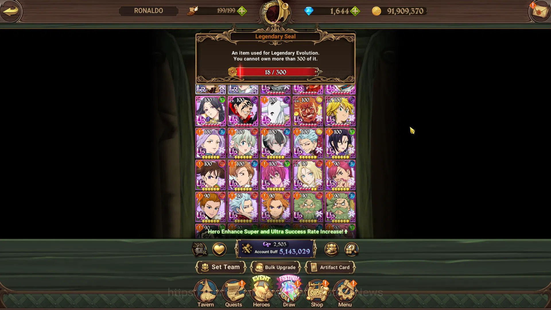 The Seven Deadly Sins: Grand Cross Accounts Global|5,1M CC|1,6k DM|2LR+8UR+Collab Fire Force|L image 5