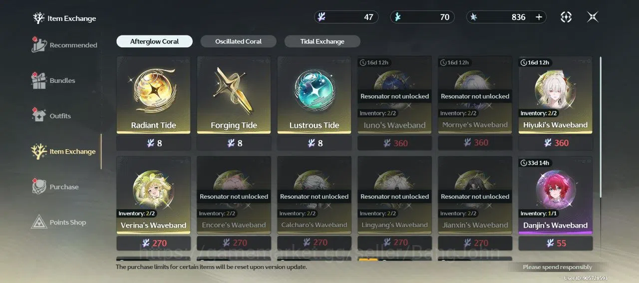 Wuthering Waves Accounts Others SEA | UL 35 | 2 Limit Hiyuki, Zani Signature | Low Eksplor | Gacha Resource | RA630B | 5