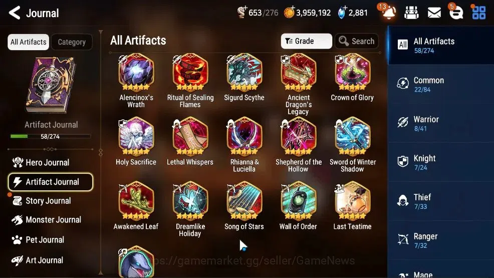 Epic Seven Accounts High-End GLOBAL UnVerif|11 ML(Salome,RueleLight,BW ISeria,Etc)+Aby Fumyr,Setsuka,Estele,etc|Poh+Bles 10