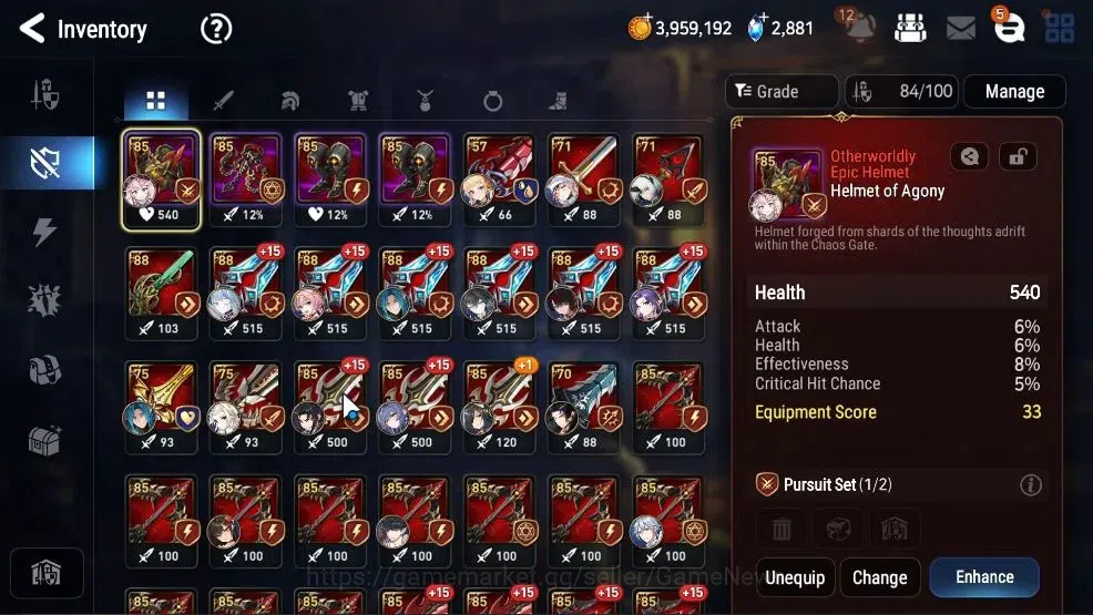 Epic Seven Accounts High-End GLOBAL UnVerif|11 ML(Salome,RueleLight,BW ISeria,Etc)+Aby Fumyr,Setsuka,Estele,etc|Poh+Bles 17