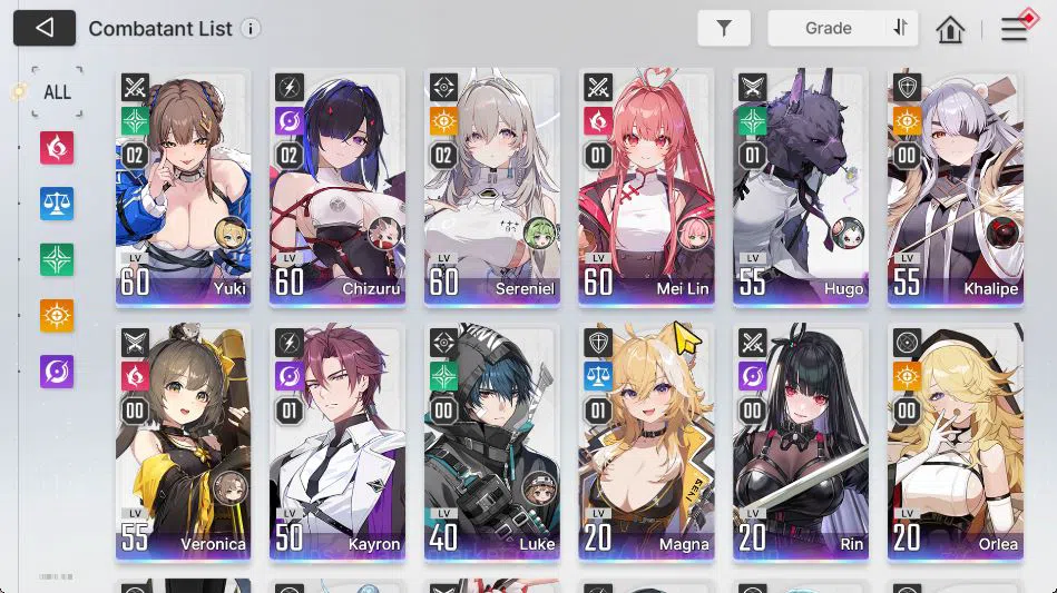 Chaos Zero Nightmare Accounts Asia Lv 55|12 SSR[SerenielM2,YukiM2,Khalipe]+Sign,ChizuruM2,MeiLinM1,Etc|11 SR|5K Crystal + 7 3