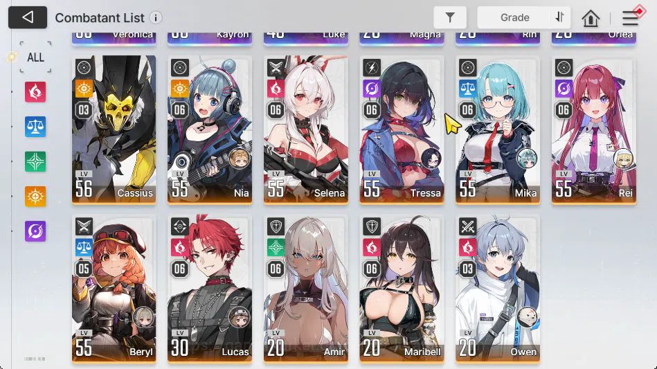Chaos Zero Nightmare Accounts Asia Lv 55|12 SSR[SerenielM2,YukiM2,Khalipe]+Sign,ChizuruM2,MeiLinM1,Etc|11 SR|5K Crystal + 7 4