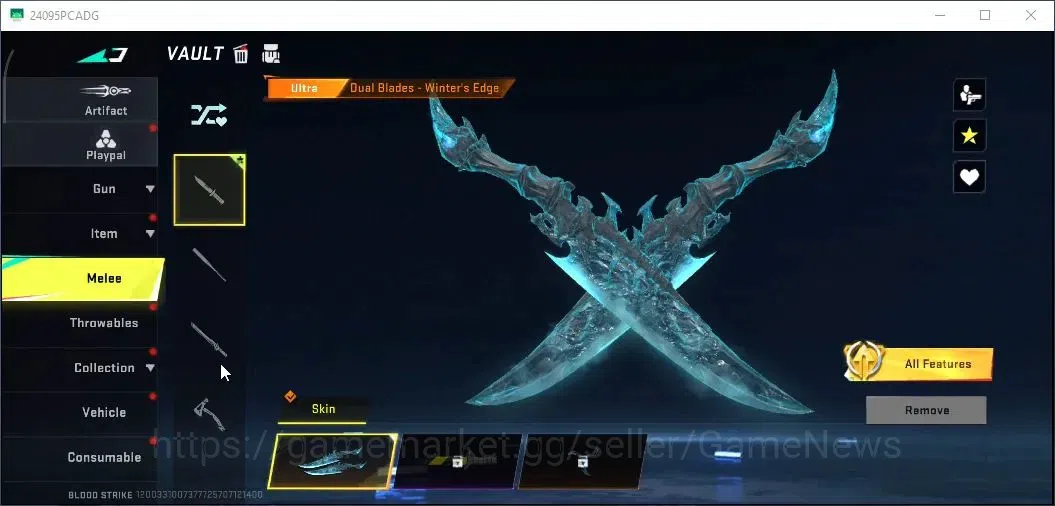 Blood Strike Accounts Others ASIA|ULTRA Meele Dual Blade Winter Edge|Legendary [MP5 Blight Embrace,URB Infernal,MCX 8