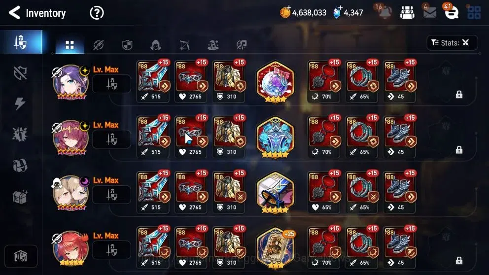 Epic Seven Accounts High-End GLOBAL UnVerif|8 ML(Rhiana&Luc,RueleLight,LH Cermia,etc)+Ab Fumyr,Setsuka,Estele,Ivana,etc|948 15