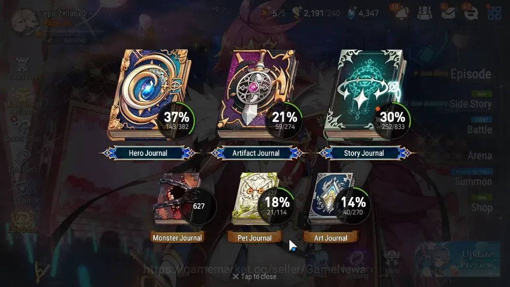 Epic Seven Accounts High-End GLOBAL UnVerif|8 ML(Rhiana&Luc,RueleLight,LH Cermia,etc)+Ab Fumyr,Setsuka,Estele,Ivana,etc|948 3
