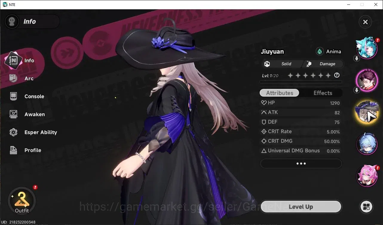 Neverness to Everness Accounts Global EU |HL 3| 2 SSR Jiuyuan+Sign, Nanally |6 SR image 2