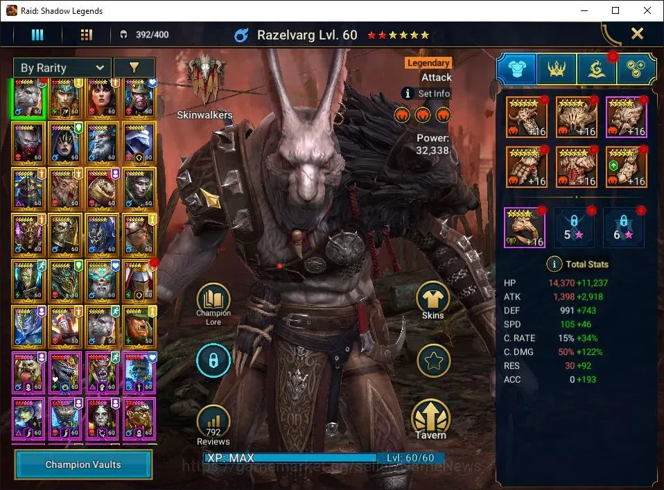 Raid: Shadow Legends Accounts Lv100 13,2M Power|1 Mythic(Lady Mikage)|119 Legend image 8