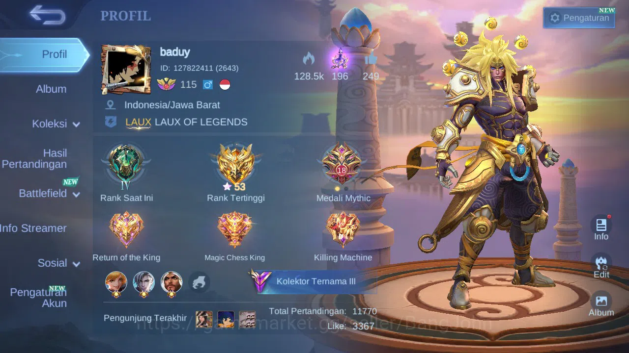 Mobile Legends: Bang Bang Accounts GLOBAL Hero 132 Skin 257 M3 Roger | Stunt Brody |  image 15