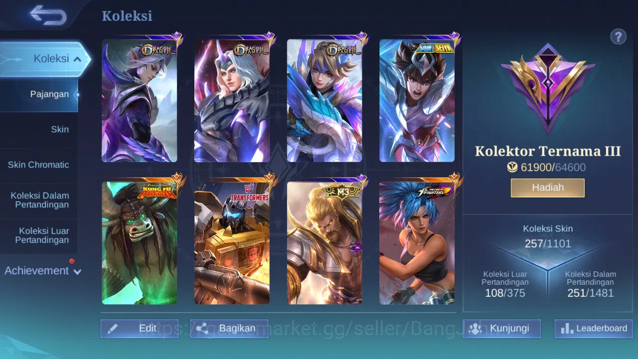 Mobile Legends: Bang Bang Accounts GLOBAL Hero 132 Skin 257 M3 Roger | Stunt Brody |  image 9