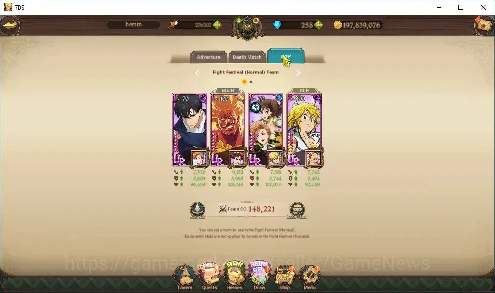 The Seven Deadly Sins: Grand Cross Accounts Endgame Global|102 LS+258 Dm|4M CC|2 LR+8 UR+Collab 12