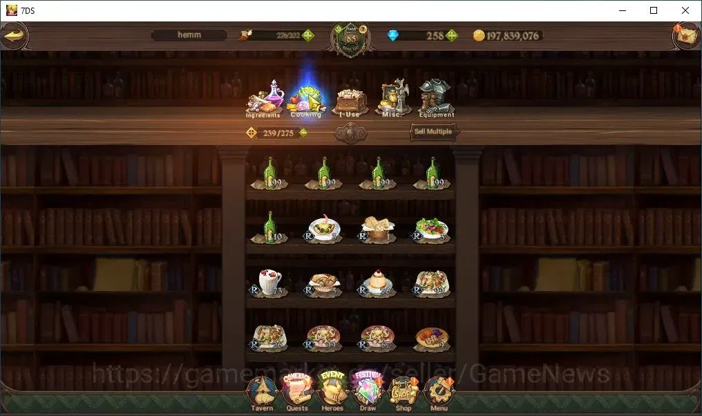 The Seven Deadly Sins: Grand Cross Accounts Endgame Global|102 LS+258 Dm|4M CC|2 LR+8 UR+Collab 17