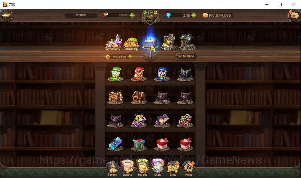 The Seven Deadly Sins: Grand Cross Accounts Endgame Global|102 LS+258 Dm|4M CC|2 LR+8 UR+Collab 18