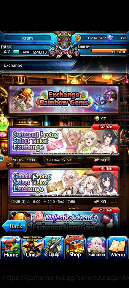 Grand Summoners Accounts Starter Global|Rank 47|5 Ascend|Summer Miyu,Summer Luvia&Rin,Chloe,Illya,Saber Alter|Lpot 106|Check 10