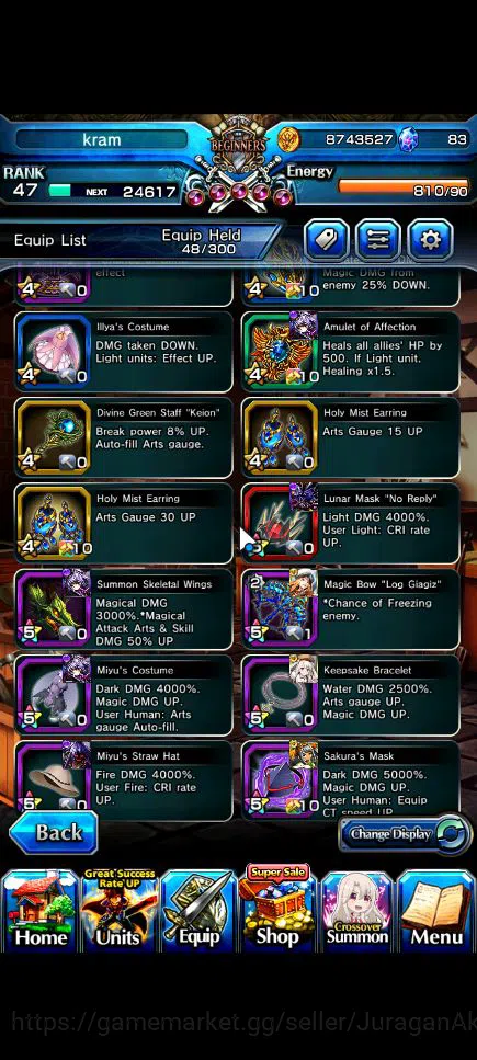 Grand Summoners Accounts Starter Global|Rank 47|5 Ascend|Summer Miyu,Summer Luvia&Rin,Chloe,Illya,Saber Alter|Lpot 106|Check 8
