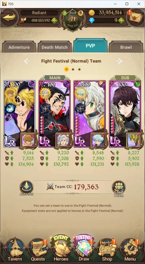 The Seven Deadly Sins: Grand Cross Accounts Asia|3,2M CC|63 LS|6 LR+10 UR|NMeli5/6,Estarossa,H image 10