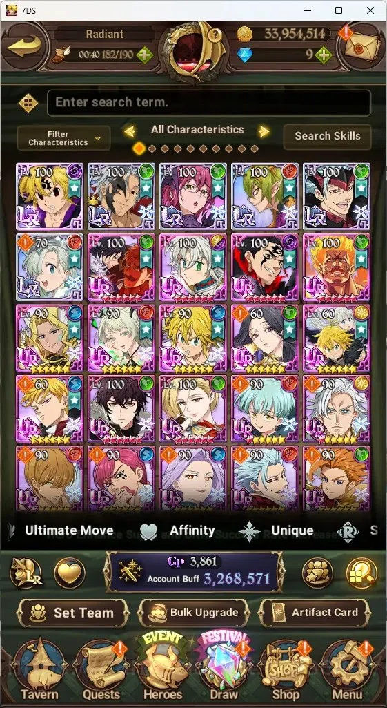The Seven Deadly Sins: Grand Cross Accounts Asia|3,2M CC|63 LS|6 LR+10 UR|NMeli5/6,Estarossa,H image 2