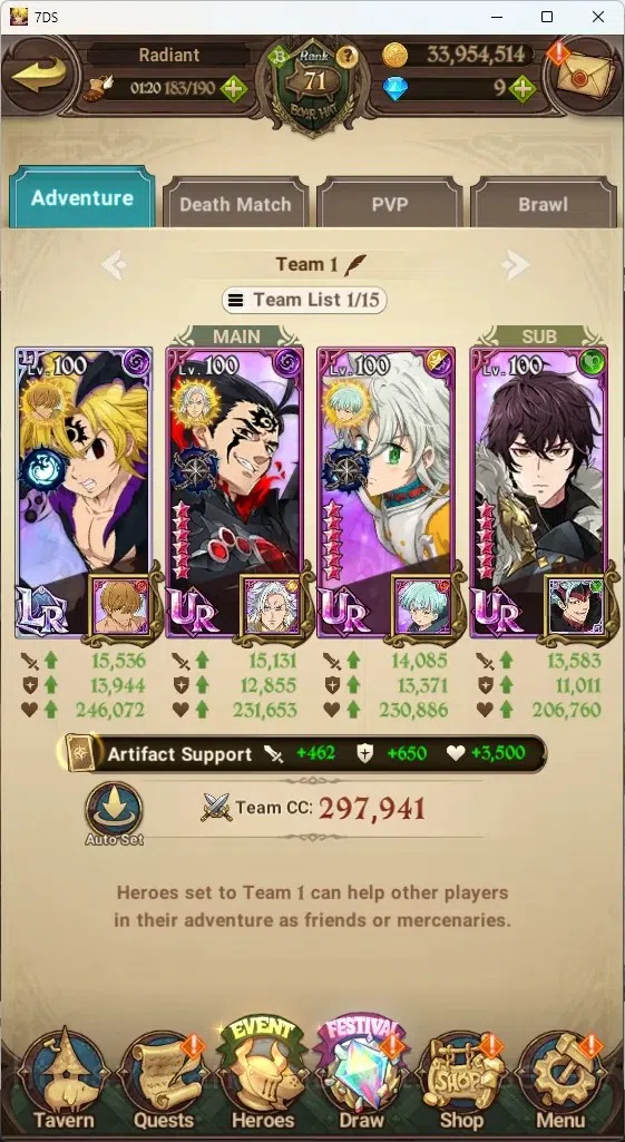 The Seven Deadly Sins: Grand Cross Accounts Asia|3,2M CC|63 LS|6 LR+10 UR|NMeli5/6,Estarossa,H image 9