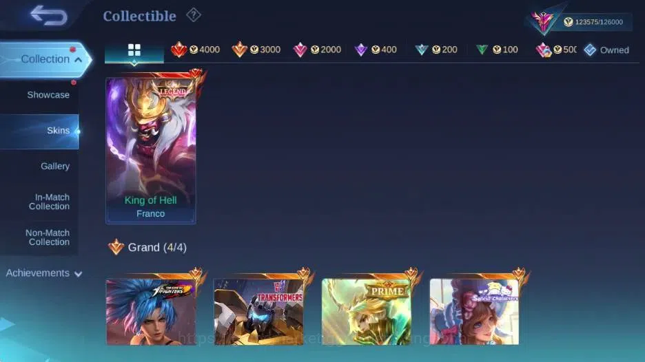 Mobile Legends: Bang Bang Accounts Global|Skin 452|Exalted|Legend Franco,PRIME Grange image 5