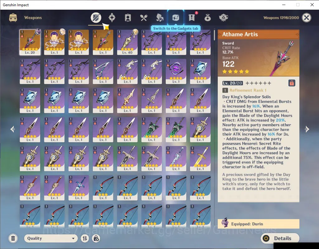 Genshin Impact Accounts EU|AR 55|2Limited +4(*5Weapon)|[Nicole|,Durin]+Sig image 6