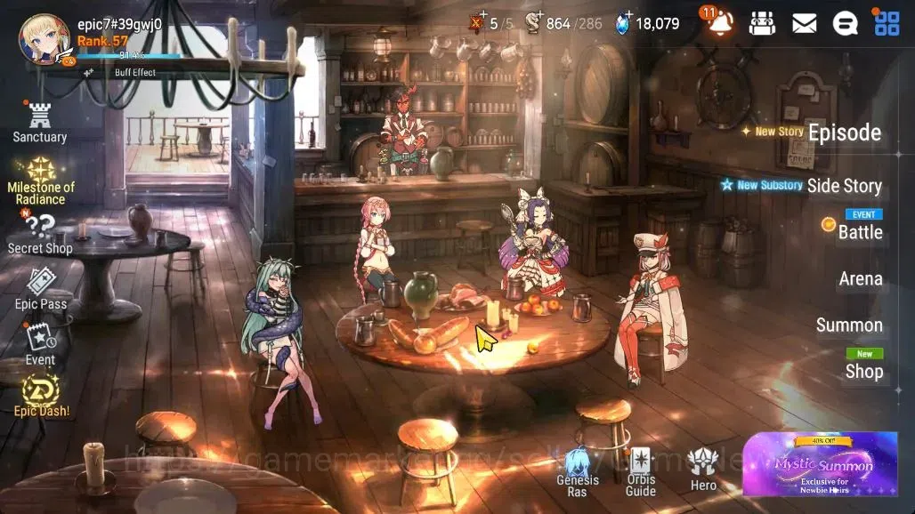 Epic Seven Accounts Starter GLOBAL UnVerif|NewEra|12 ML(TR Elvira,AB Vildred,LC Belona,etc)+AUBE+Art,Ab Fumyr,etc|18k 1