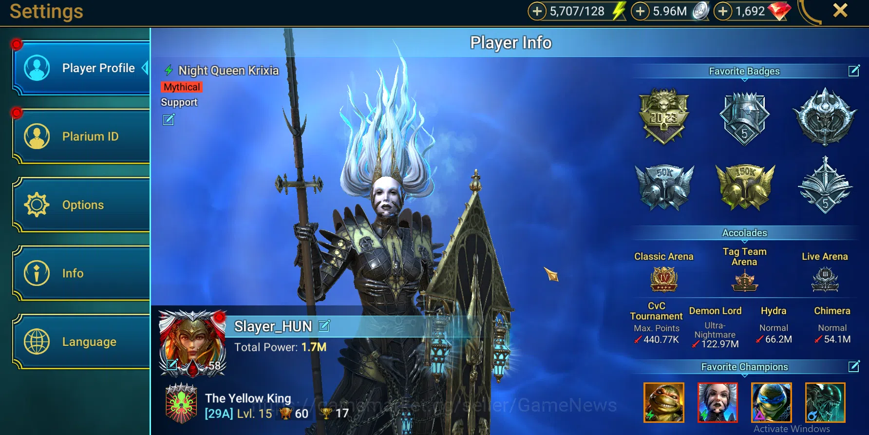 Raid: Shadow Legends Accounts Mid-Game Lv 58 Pwr 1,7M|1 Myth Krixia+Combo Turtle(Michelangelo,LeoNardo) 21 Legend+2 Key 2