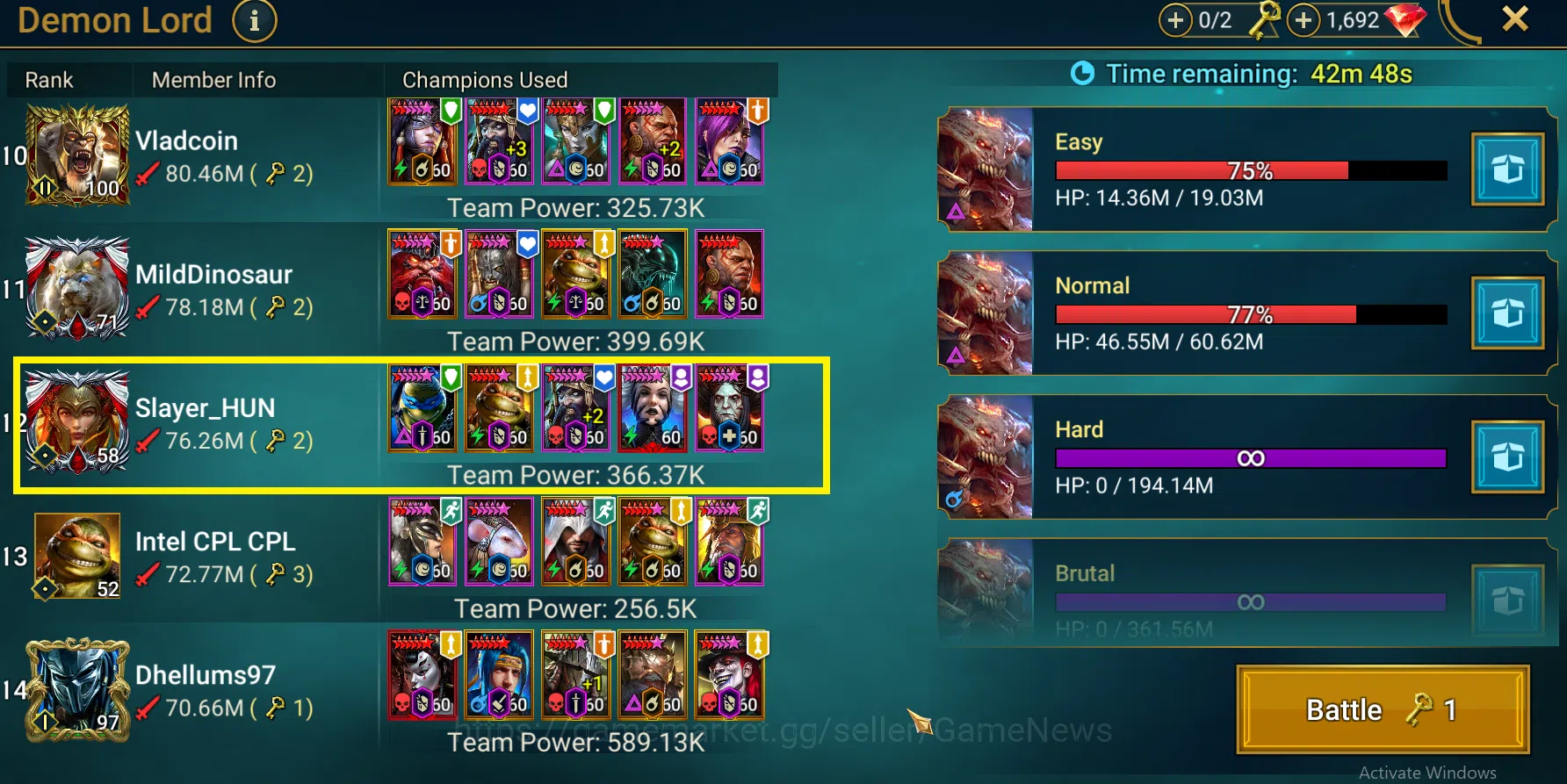 Raid: Shadow Legends Accounts Mid-Game Lv 58 Pwr 1,7M|1 Myth Krixia+Combo Turtle(Michelangelo,LeoNardo) 21 Legend+2 Key 9