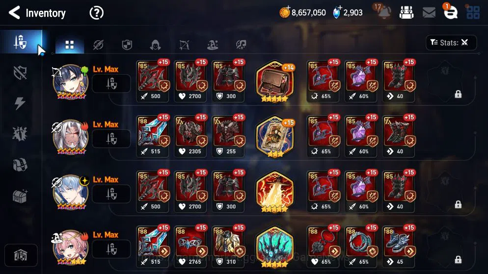 Epic Seven Accounts Mid-Tier GLOBAL Unverif|New Era|3 ML(DK Sharun,SE Celine,S Taeyou)+TA Coli,Ruiza,Etc|PoH+Bless ON|2,9K 8