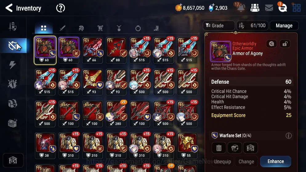 Epic Seven Accounts Mid-Tier GLOBAL Unverif|New Era|3 ML(DK Sharun,SE Celine,S Taeyou)+TA Coli,Ruiza,Etc|PoH+Bless ON|2,9K 9