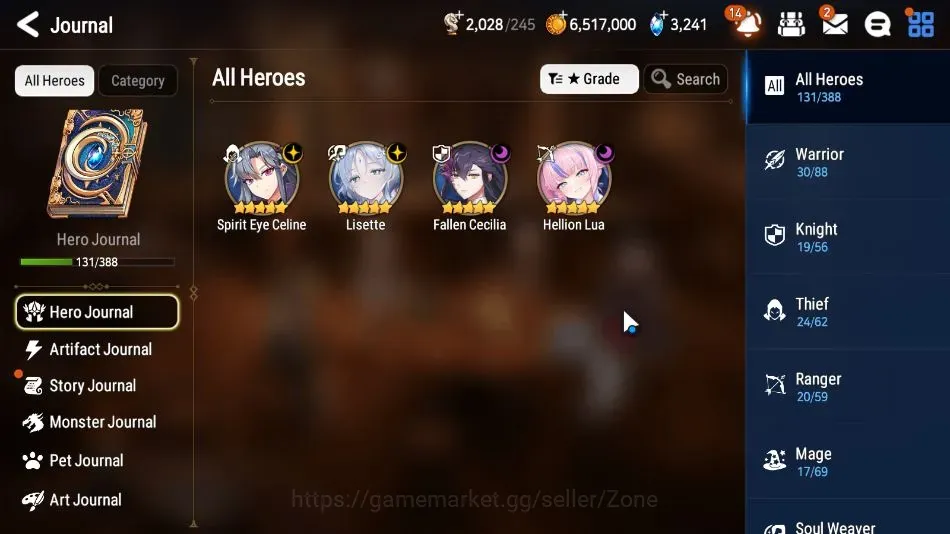 Epic Seven Accounts Starter Global Unverif|Fresh Starter|4ML(Lisette,F.Cecilia,H.Lua,S.E.Celine)|Theater Locked|PoH+Bless 1