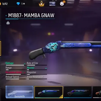 Free Fire Accounts Indonesia | 3 EVO (XM8 Destiny Guardian Lv4, Thompson Lv.3, MP5 Lv.3)| M1887- Mamba Gnaw, Peluru Suci