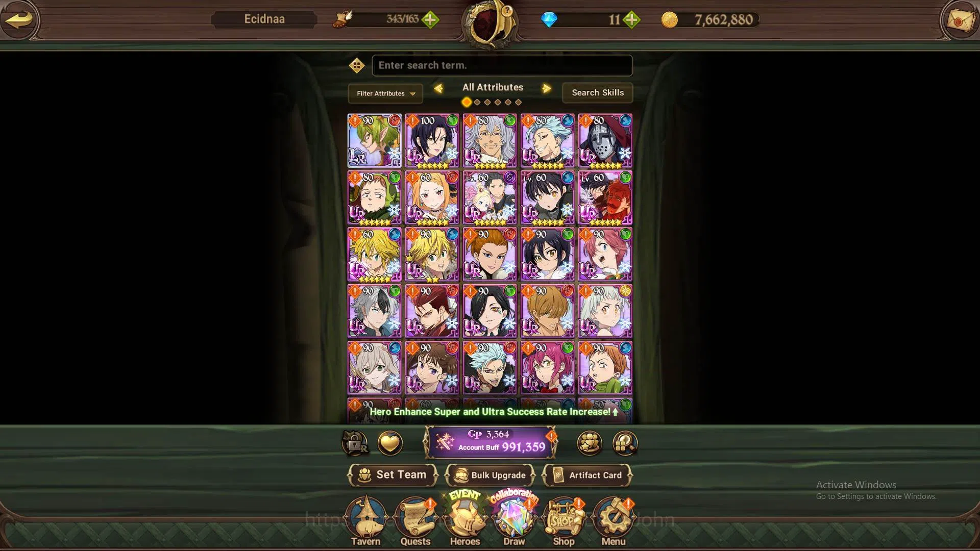 The Seven Deadly Sins: Grand Cross Accounts GLOBAL | 991K CC | Collab Re-Zero UR&SSR (Priscill image 4