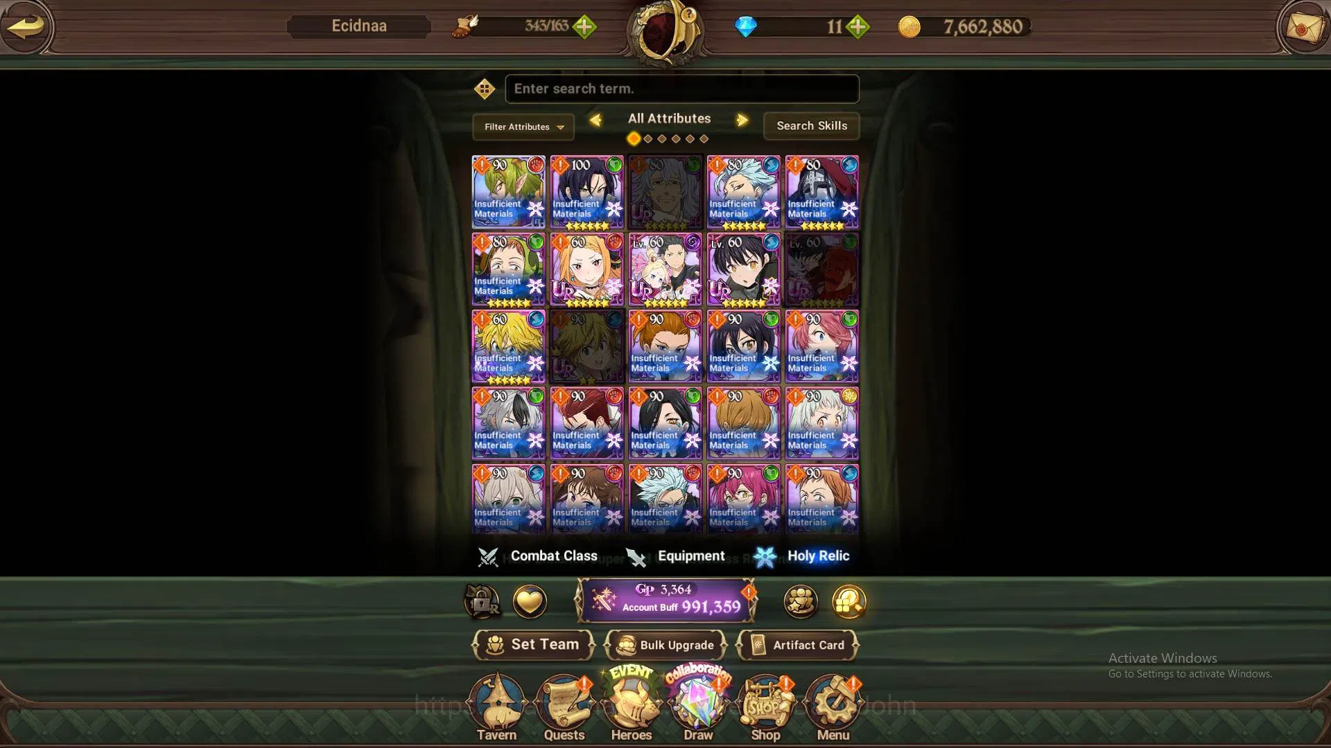 The Seven Deadly Sins: Grand Cross Accounts GLOBAL | 991K CC | Collab Re-Zero UR&SSR (Priscill image 6