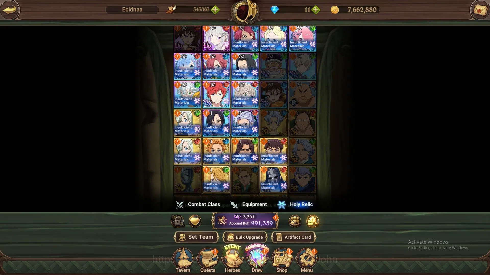 The Seven Deadly Sins: Grand Cross Accounts GLOBAL | 991K CC | Collab Re-Zero UR&SSR (Priscill image 7