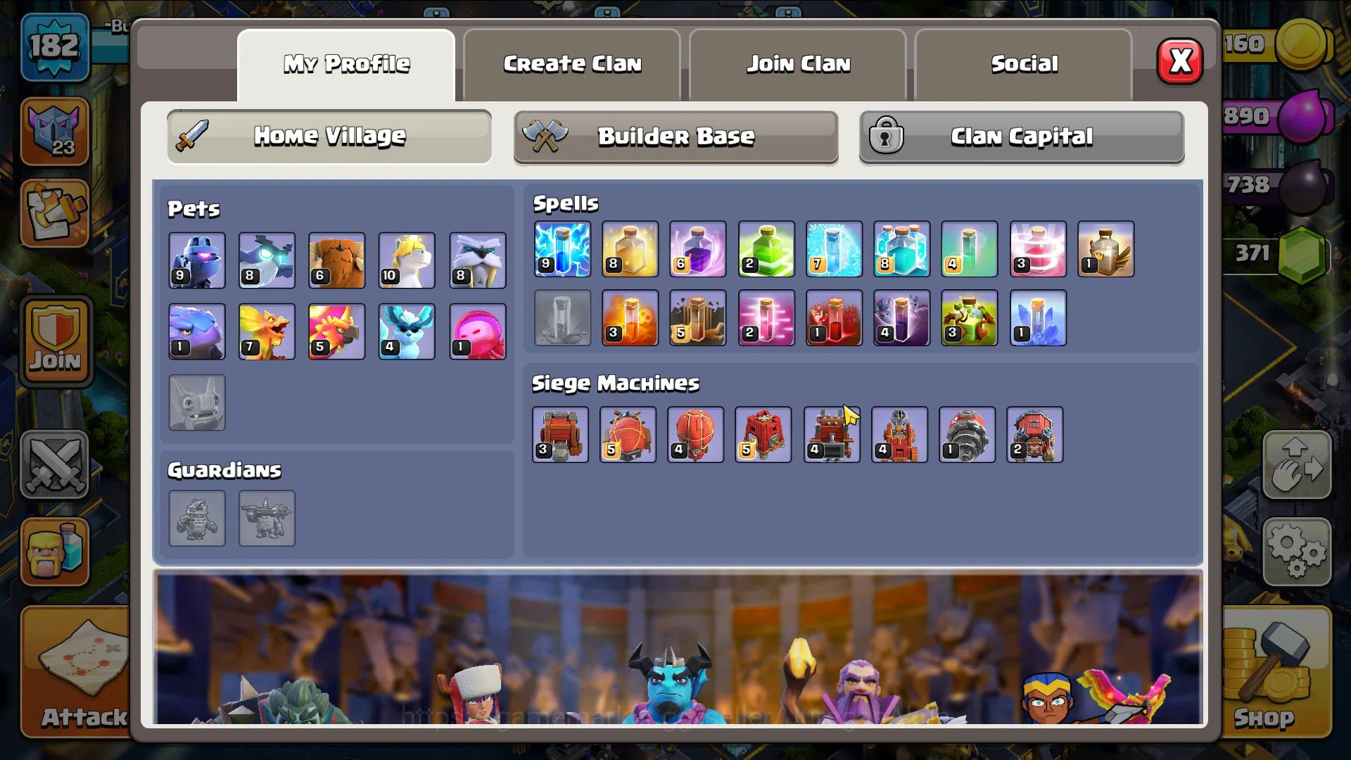 Clash of Clans Accounts High-End TH 16 MAX- BH 10|LV 182|HH 10|LIMITED SKIN Justice Scenery|BK67,AQ75,GW51,MP46,RC38|CN 6