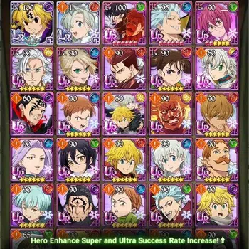 The Seven Deadly Sins: Grand Cross Accounts Starter Global|2 M CC|419 Diamonds| 2LR+6UR (Nemesis Meliodas, Elizabeth
