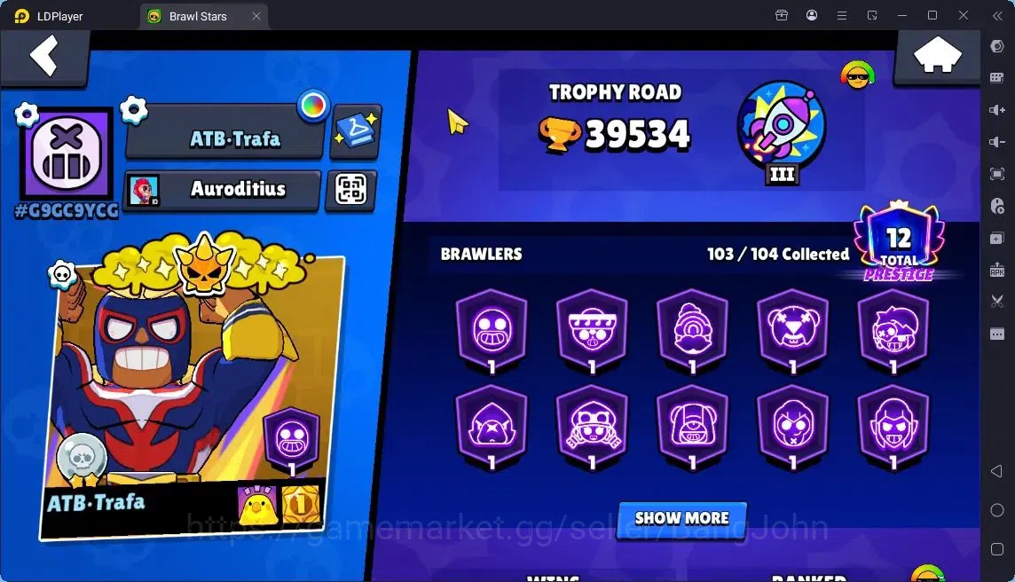 Brawl Stars Accounts Global | 39535 Thropy|103 Brawler|42 Max 37 Max Hypercharge|12276 Bling|Skin 7 Hyper,5 Legendary 1