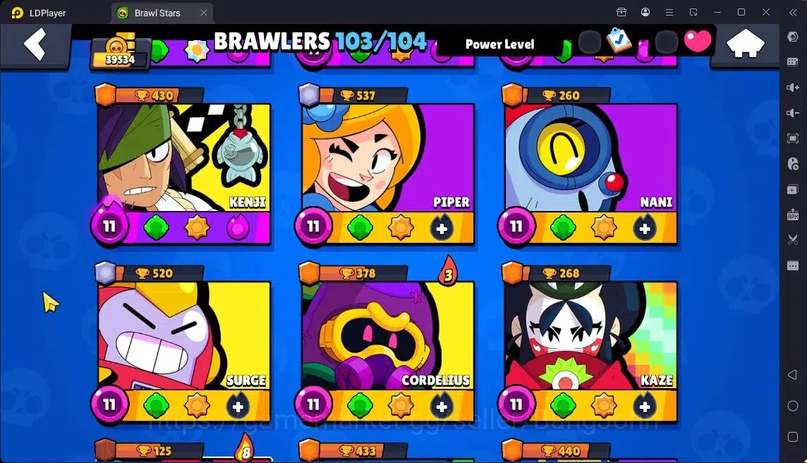 Brawl Stars Accounts Global | 39535 Thropy|103 Brawler|42 Max 37 Max Hypercharge|12276 Bling|Skin 7 Hyper,5 Legendary 12