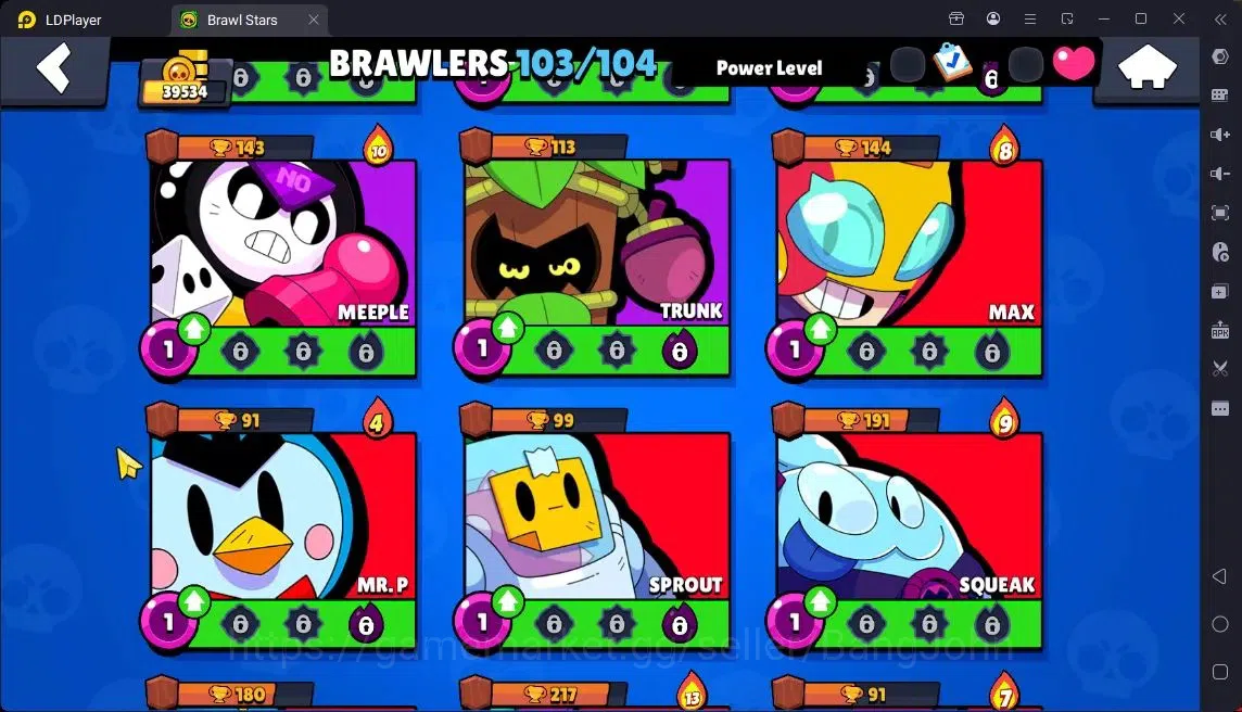 Brawl Stars Accounts Global | 39535 Thropy|103 Brawler|42 Max 37 Max Hypercharge|12276 Bling|Skin 7 Hyper,5 Legendary 17