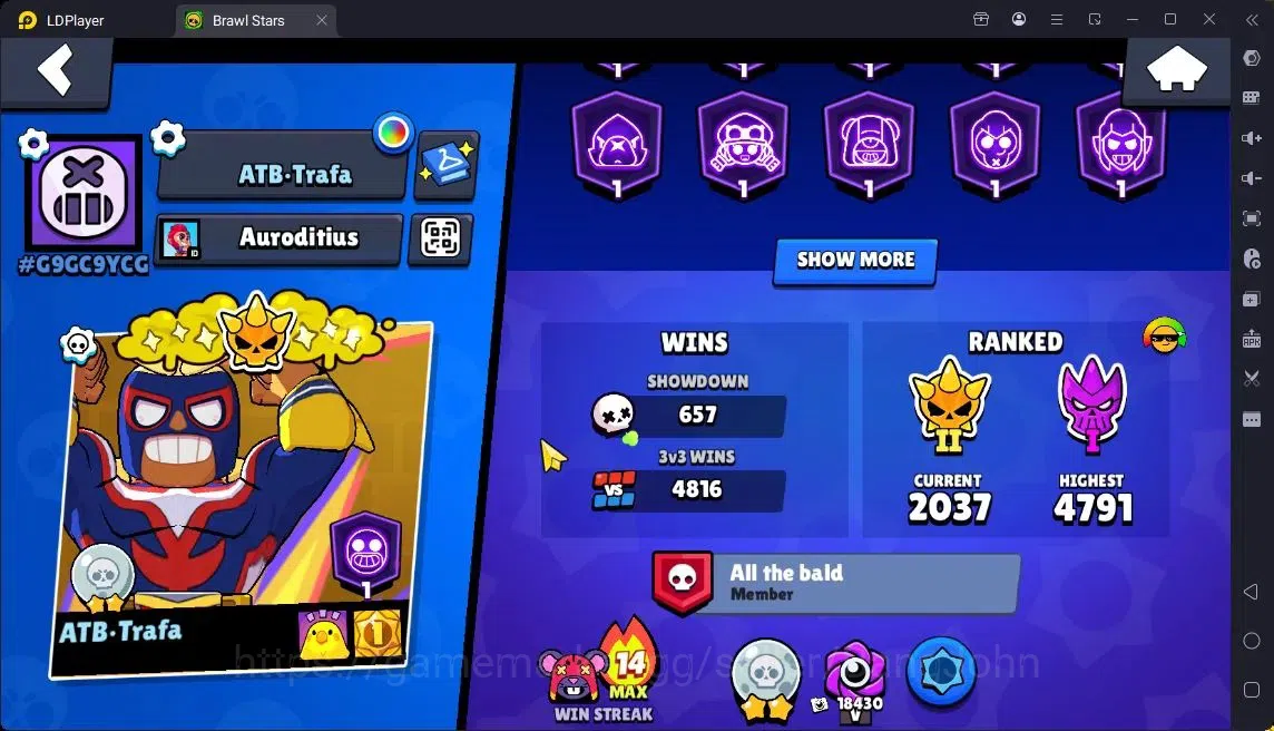 Brawl Stars Accounts Global | 39535 Thropy|103 Brawler|42 Max 37 Max Hypercharge|12276 Bling|Skin 7 Hyper,5 Legendary 2