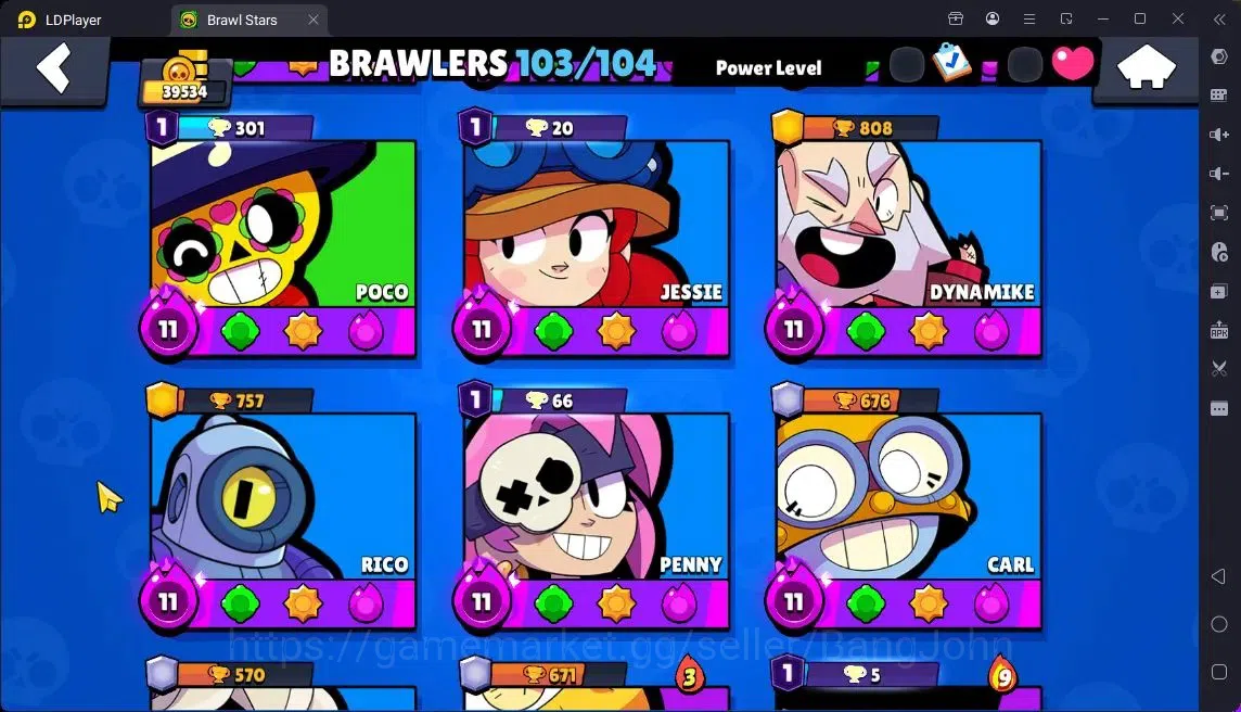 Brawl Stars Accounts Global | 39535 Thropy|103 Brawler|42 Max 37 Max Hypercharge|12276 Bling|Skin 7 Hyper,5 Legendary 7